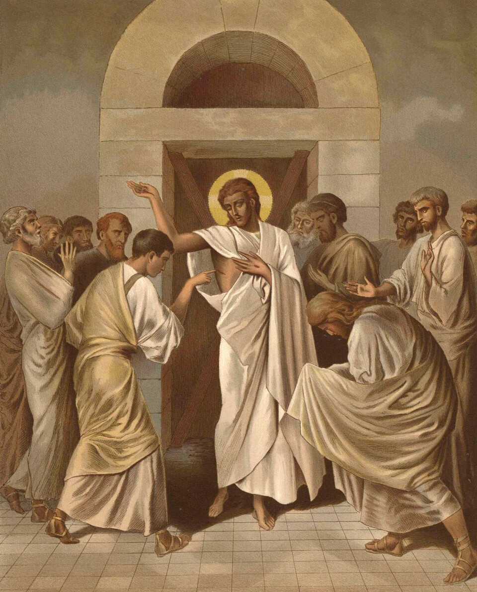 TVILEREN: Beretningen om tvileren Tomas fokuserer så dypest sett på trosbegrepet. Jesus inviterer Tomas til å utføre den tredoble testen han hadde stilt som vilkår, skriver Odd Sverre Hove.