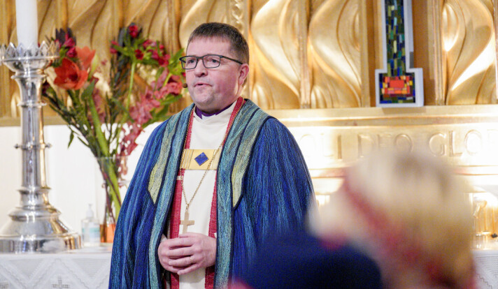 BISKOP: Svein Valle ble vigslet til biskop i Sør-Hålogaland bispedømme i 2023 på en gudstjeneste i Bodø domkirke.