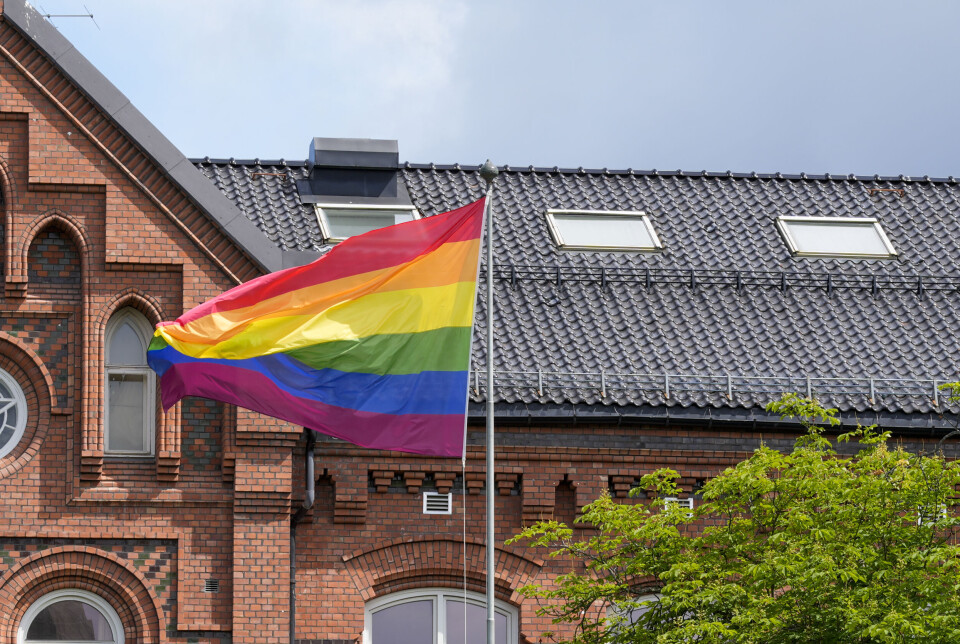 PRIDE I SKOLEN: Pride flagg på Vålerenga skole.