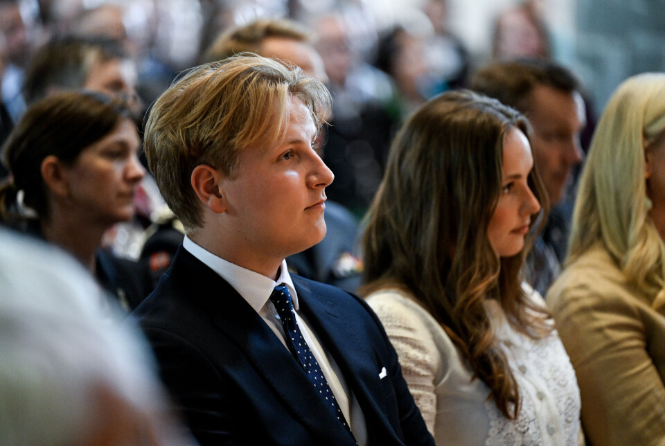 Prinsesse Ingrid Alexandra og prins Sverre Magnus i Stavanger domkirke.
