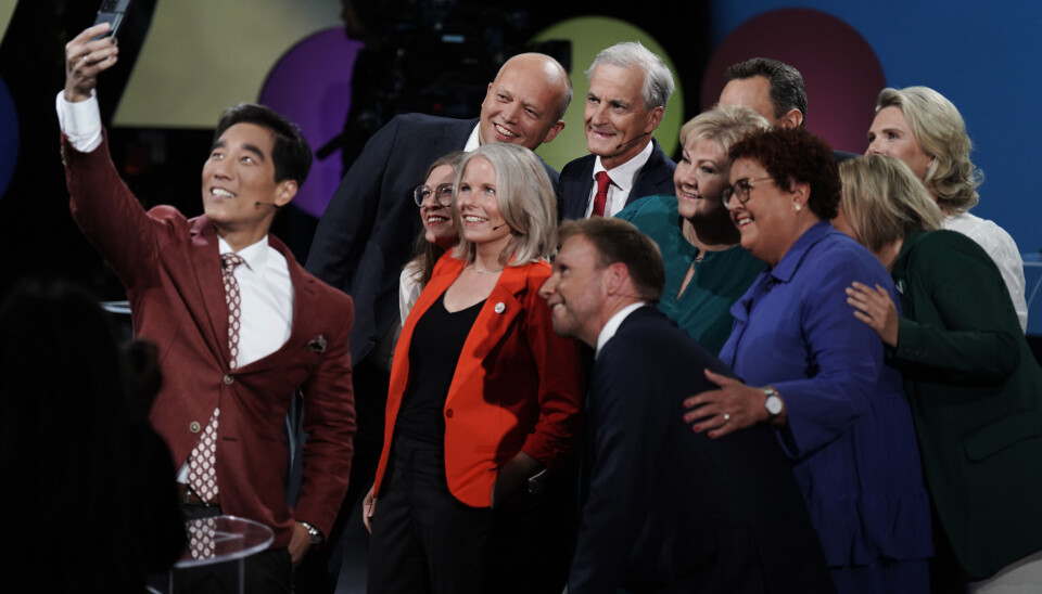 En selfie på partilederdebatt i 2023.