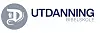 Logoen til Utdanning Bibelskole i blått og grått på hvit bakgrunn.